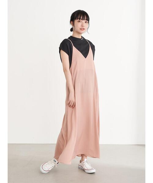 earth music&ecology（アースミュージックアンドエコロジー）の「サテンバックリボンキャミワンピース ＊（ワンピース・レディース・モカ/ピンク/ブラック・FREE）」の21枚目の写真