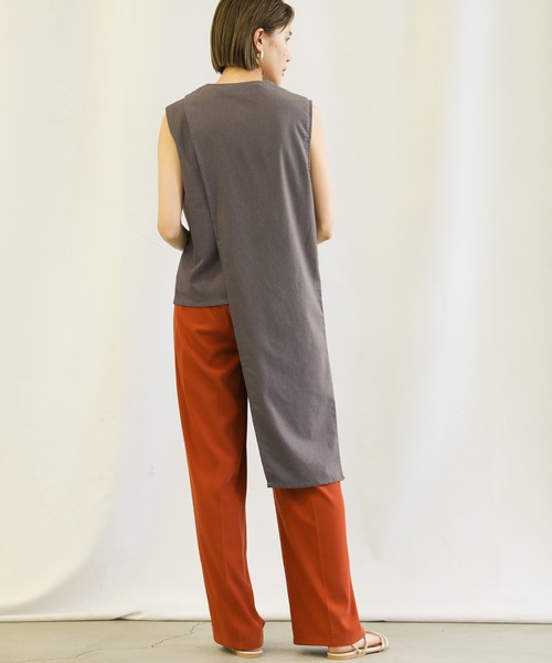select MOCA(セレクトモカ)の「3wayリネンアシンメトリートップス(ノースリーブトップス&ベスト2点セット)(Tシャツ/カットソー・レディース・アイボリー/プラム/チャコール・FREE)」の16枚目の写真