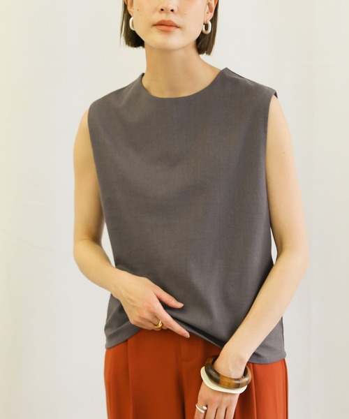 select MOCA(セレクトモカ)の「3wayリネンアシンメトリートップス(ノースリーブトップス&ベスト2点セット)(Tシャツ/カットソー・レディース・アイボリー/プラム/チャコール・FREE)」の17枚目の写真