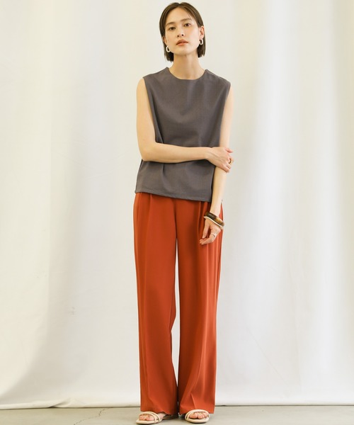 select MOCA(セレクトモカ)の「3wayリネンアシンメトリートップス(ノースリーブトップス&ベスト2点セット)(Tシャツ/カットソー・レディース・アイボリー/プラム/チャコール・FREE)」の18枚目の写真