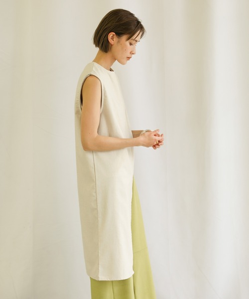 select MOCA(セレクトモカ)の「3wayリネンアシンメトリートップス(ノースリーブトップス&ベスト2点セット)(Tシャツ/カットソー・レディース・アイボリー/プラム/チャコール・FREE)」の7枚目の写真