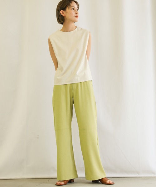 select MOCA(セレクトモカ)の「3wayリネンアシンメトリートップス(ノースリーブトップス&ベスト2点セット)(Tシャツ/カットソー・レディース・アイボリー/プラム/チャコール・FREE)」の11枚目の写真