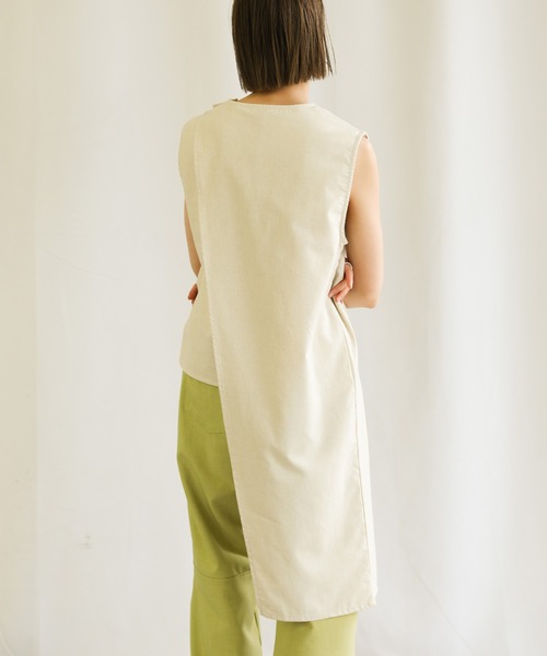 select MOCA(セレクトモカ)の「3wayリネンアシンメトリートップス(ノースリーブトップス&ベスト2点セット)(Tシャツ/カットソー・レディース・アイボリー/プラム/チャコール・FREE)」の9枚目の写真