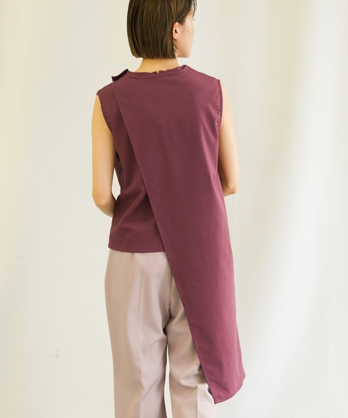 select MOCA(セレクトモカ)の「3wayリネンアシンメトリートップス(ノースリーブトップス&ベスト2点セット)(Tシャツ/カットソー・レディース・アイボリー/プラム/チャコール・FREE)」の21枚目の写真