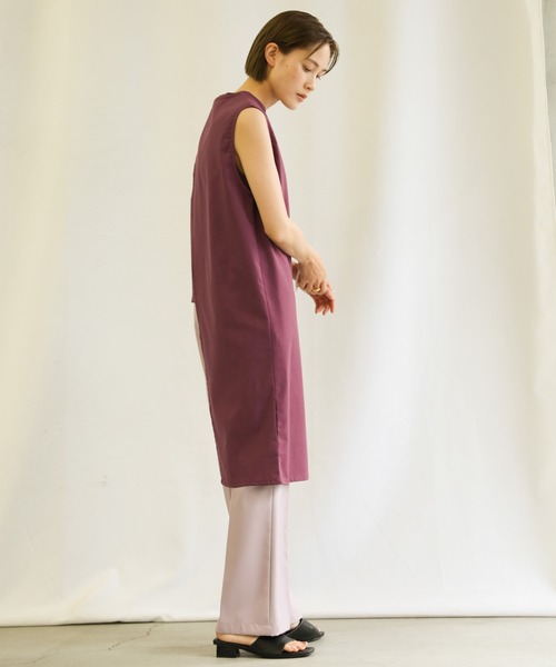select MOCA(セレクトモカ)の「3wayリネンアシンメトリートップス(ノースリーブトップス&ベスト2点セット)(Tシャツ/カットソー・レディース・アイボリー/プラム/チャコール・FREE)」の22枚目の写真