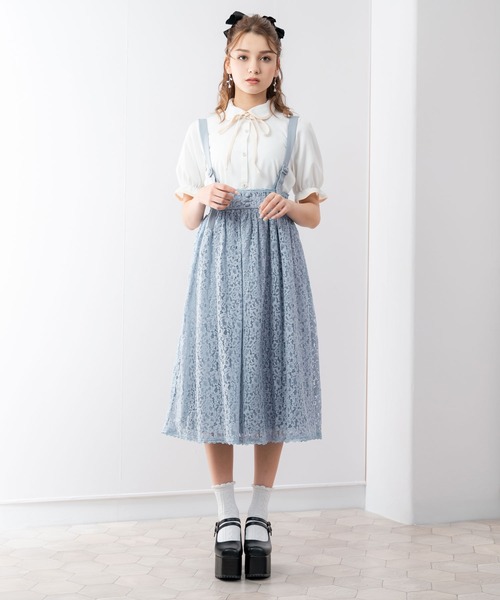 DearMyLoveRose(ディアマイラブローズ)の「サスペンダーレースフレアスカート(スカート・レディース・ブラック/ブルー/ベージュ系その他/ベージュ/ブラック系その他/ブルー系その他・XX-LARGE/LARGE/MEDIUM/X-LARGE)」の15枚目の写真