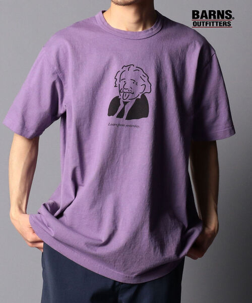 BARNS OUTFITTERS（バーンズアウトフィッターズ）の「【BARNS OUTFITTERS/バーンズアウトフィッターズ】別注 Learn from yesterday プリントTシャツ（Tシャツ/カットソー・メンズ・ホワイト/ベージュ/ライトパープル・S/M/L）」の3枚目の写真