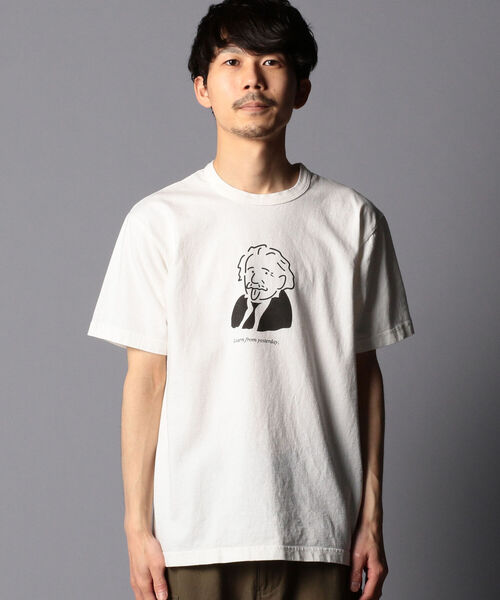 BARNS OUTFITTERS（バーンズアウトフィッターズ）の「【BARNS OUTFITTERS/バーンズアウトフィッターズ】別注 Learn from yesterday プリントTシャツ（Tシャツ/カットソー・メンズ・ホワイト/ベージュ/ライトパープル・S/M/L）」の6枚目の写真