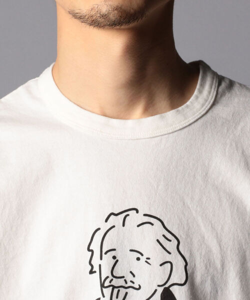 BARNS OUTFITTERS（バーンズアウトフィッターズ）の「【BARNS OUTFITTERS/バーンズアウトフィッターズ】別注 Learn from yesterday プリントTシャツ（Tシャツ/カットソー・メンズ・ホワイト/ベージュ/ライトパープル・S/M/L）」の4枚目の写真