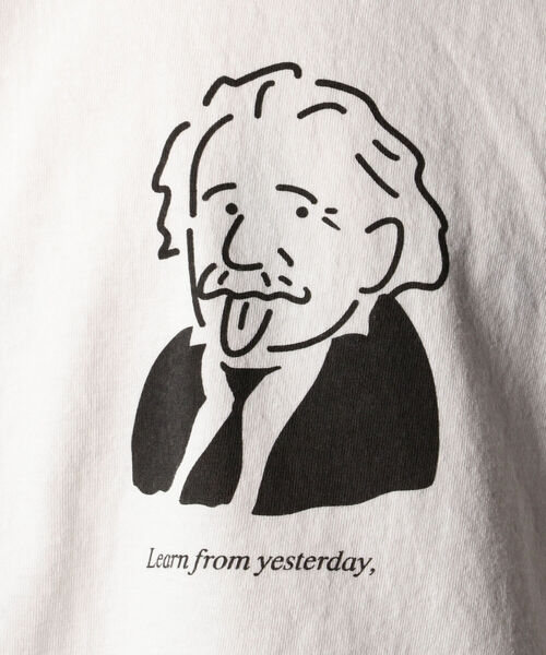 BARNS OUTFITTERS（バーンズアウトフィッターズ）の「【BARNS OUTFITTERS/バーンズアウトフィッターズ】別注 Learn from yesterday プリントTシャツ（Tシャツ/カットソー・メンズ・ホワイト/ベージュ/ライトパープル・S/M/L）」の14枚目の写真