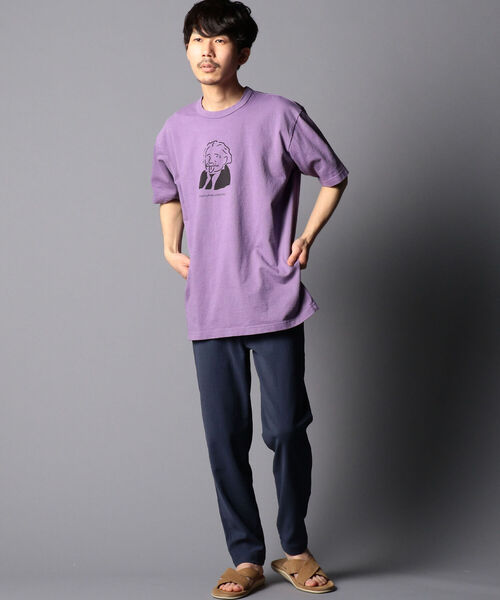 BARNS OUTFITTERS（バーンズアウトフィッターズ）の「【BARNS OUTFITTERS/バーンズアウトフィッターズ】別注 Learn from yesterday プリントTシャツ（Tシャツ/カットソー・メンズ・ホワイト/ベージュ/ライトパープル・S/M/L）」の5枚目の写真