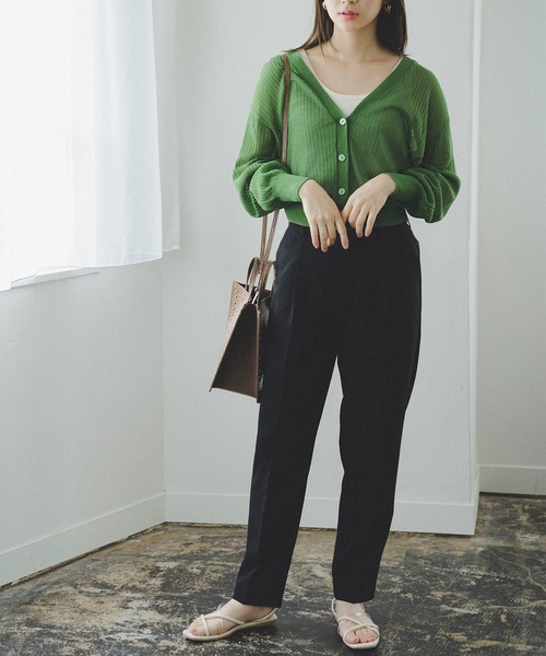 FREE'S MART（フリーズマート）の「ストレッチダブルジョーゼットテーパードパンツ（その他パンツ・レディース・ライトカーキ/ベージュ/ブラック・マルチサイズ）」の4枚目の写真