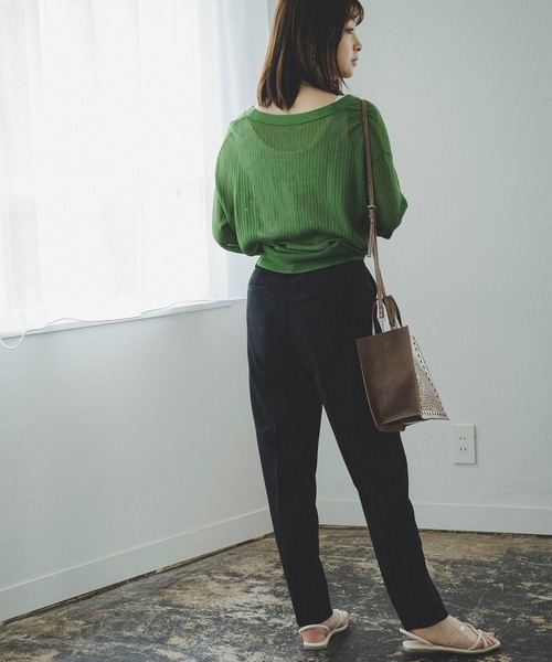 FREE'S MART（フリーズマート）の「ストレッチダブルジョーゼットテーパードパンツ（その他パンツ・レディース・ライトカーキ/ベージュ/ブラック・マルチサイズ）」の6枚目の写真