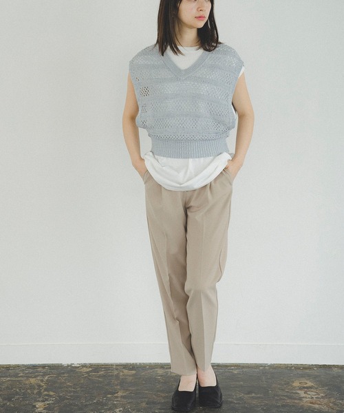 FREE'S MART（フリーズマート）の「ストレッチダブルジョーゼットテーパードパンツ（その他パンツ・レディース・ライトカーキ/ベージュ/ブラック・マルチサイズ）」の7枚目の写真