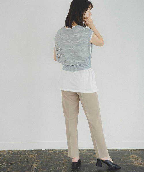 FREE'S MART（フリーズマート）の「ストレッチダブルジョーゼットテーパードパンツ（その他パンツ・レディース・ライトカーキ/ベージュ/ブラック・マルチサイズ）」の9枚目の写真