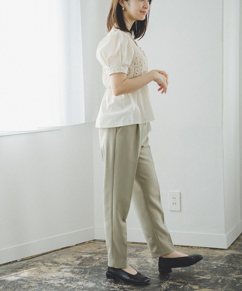 FREE'S MART（フリーズマート）の「ストレッチダブルジョーゼットテーパードパンツ（その他パンツ・レディース・ライトカーキ/ベージュ/ブラック・マルチサイズ）」の11枚目の写真