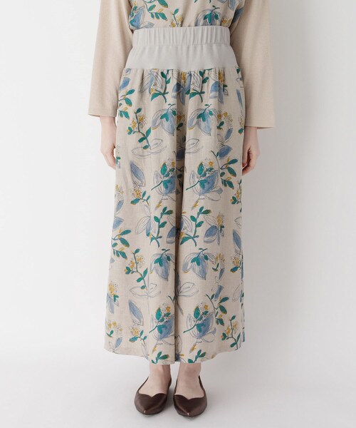 smart pink（スマートピンク）の「◆【手洗い可】楽々リネンフラワースカーチョ（その他パンツ・レディース・ベージュ系その他3/ライトグリーン系・88）」の9枚目の写真