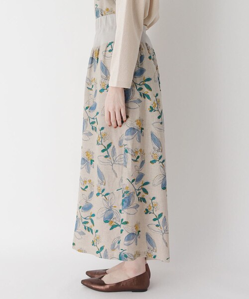 smart pink（スマートピンク）の「◆【手洗い可】楽々リネンフラワースカーチョ（その他パンツ・レディース・ベージュ系その他3/ライトグリーン系・88）」の5枚目の写真