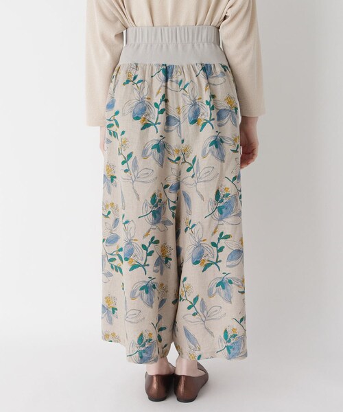 smart pink（スマートピンク）の「◆【手洗い可】楽々リネンフラワースカーチョ（その他パンツ・レディース・ベージュ系その他3/ライトグリーン系・88）」の6枚目の写真