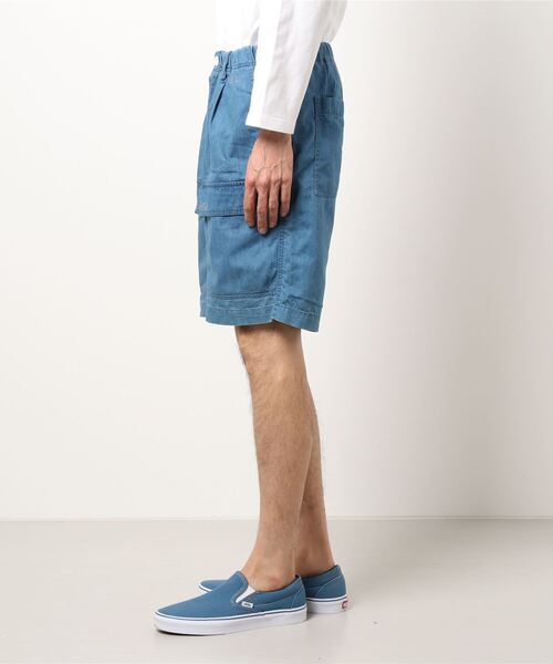 WILD THINGS（ワイルドシングス）の「《WILD THING》SHELTECH BUSH SHORTS（デニムパンツ・メンズ・ライトブルー/インディゴブルー・MEDIUM/LARGE/X-LARGE）」の4枚目の写真