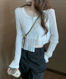 me+em select | シースルーニットショートカーディガン(カーディガン/ボレロ)