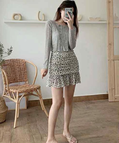 me+em select(ミームセレクト)の「シースルーニットショートカーディガン(カーディガン/ボレロ・レディース・ホワイト/ブラック/ベージュ/グレー・FREE)」の17枚目の写真