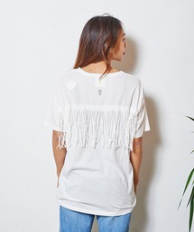 ONE TEA SPOON PARADISE FRINGED BOYFRIEND TEE (ワンティースプーン )(ホワイト)(24224)