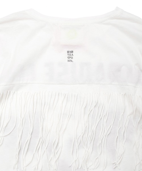 One Tea spoon（ワンティースプーン）の「ONE TEA SPOON PARADISE FRINGED BOYFRIEND TEE (ワンティースプーン )(ホワイト)(24224)（Tシャツ/カットソー・レディース・ホワイト・S）」の8枚目の写真