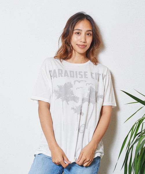 One Tea spoon（ワンティースプーン）の「ONE TEA SPOON PARADISE FRINGED BOYFRIEND TEE (ワンティースプーン )(ホワイト)(24224)（Tシャツ/カットソー・レディース・ホワイト・S）」の9枚目の写真