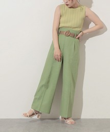 natural couture | ストレッチリネンおしゃれベルト付きパンツ(その他パンツ)