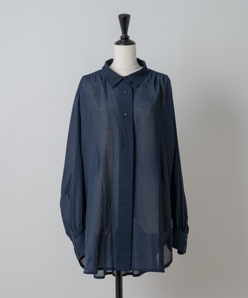 Rewde（ルゥデ）の「【雑誌掲載】袖ボリュームシアーシャツ（1R13-05141）（シャツ/ブラウス・レディース・ホワイト/ネイビー/イエロー・M）」の18枚目の写真