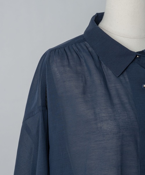 Rewde（ルゥデ）の「【雑誌掲載】袖ボリュームシアーシャツ（1R13-05141）（シャツ/ブラウス・レディース・ホワイト/ネイビー/イエロー・M）」の22枚目の写真