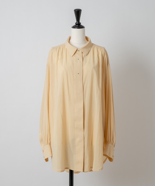 Rewde（ルゥデ）の「【雑誌掲載】袖ボリュームシアーシャツ（1R13-05141）（シャツ/ブラウス・レディース・ホワイト/ネイビー/イエロー・M）」の17枚目の写真