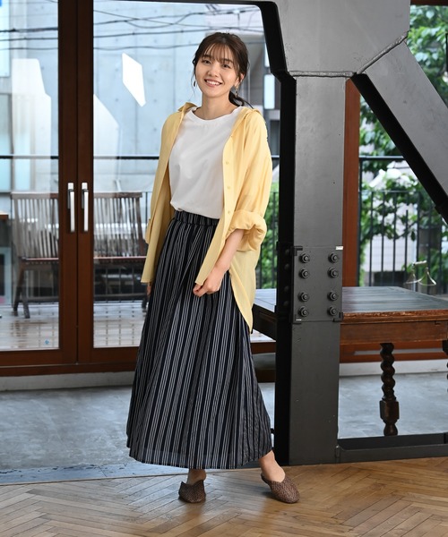 Rewde（ルゥデ）の「【雑誌掲載】袖ボリュームシアーシャツ（1R13-05141）（シャツ/ブラウス・レディース・ホワイト/ネイビー/イエロー・M）」の13枚目の写真