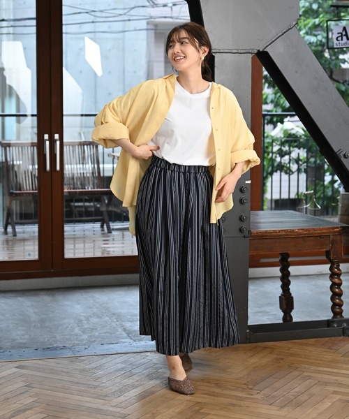 Rewde（ルゥデ）の「【雑誌掲載】袖ボリュームシアーシャツ（1R13-05141）（シャツ/ブラウス・レディース・ホワイト/ネイビー/イエロー・M）」の6枚目の写真