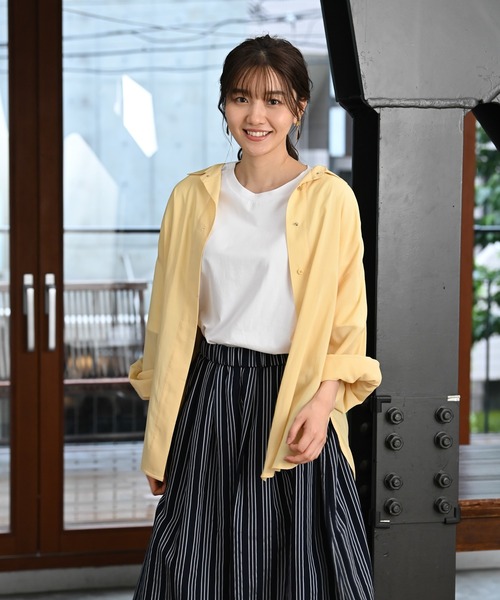 Rewde（ルゥデ）の「【雑誌掲載】袖ボリュームシアーシャツ（1R13-05141）（シャツ/ブラウス・レディース・ホワイト/ネイビー/イエロー・M）」の15枚目の写真