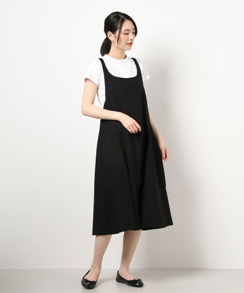 ABITOKYO(アビトーキョー)の「麻ライクロング丈Aラインフレアキャミサロペット(サロペット/オーバーオール・レディース・ブラック/ベージュ/ネイビー・FREE)」の2枚目の写真