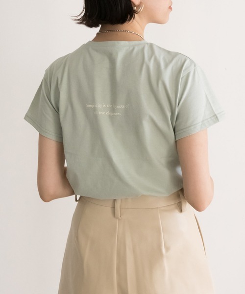 RANDA（ランダ）の「バックロゴTシャツ（Tシャツ/カットソー・レディース・ホワイト/ブラック/ベージュ/グリーン・FREE）」の2枚目の写真