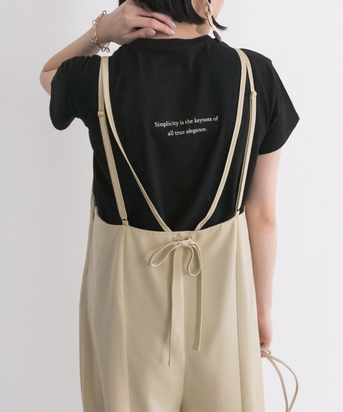 RANDA（ランダ）の「バックロゴTシャツ（Tシャツ/カットソー・レディース・ホワイト/ブラック/ベージュ/グリーン・FREE）」の4枚目の写真