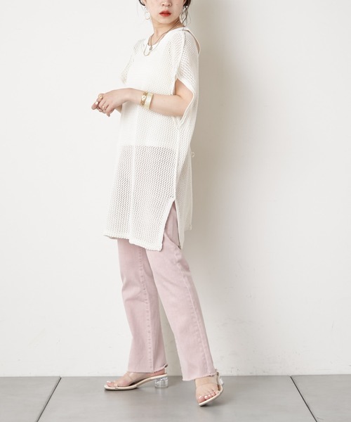 Chico（チコ）の「バックリボンメッシュベスト（ベスト・レディース・ホワイト/ブラック/ピンク・FREE）」の13枚目の写真