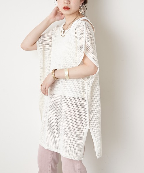 Chico（チコ）の「バックリボンメッシュベスト（ベスト・レディース・ホワイト/ブラック/ピンク・FREE）」の18枚目の写真