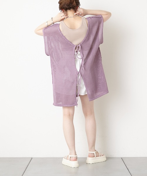 Chico（チコ）の「バックリボンメッシュベスト（ベスト・レディース・ホワイト/ブラック/ピンク・FREE）」の16枚目の写真