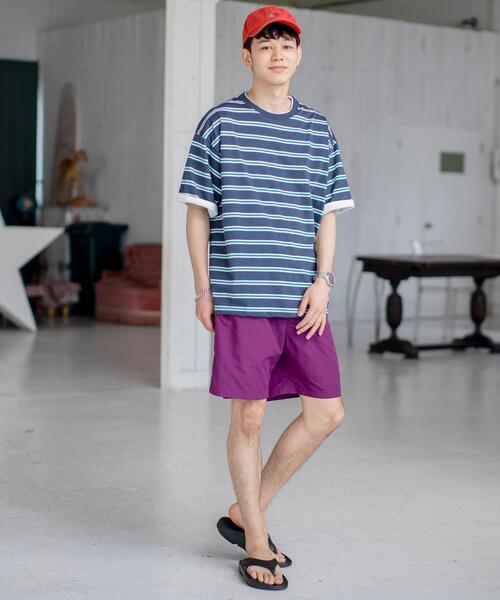 coen（コーエン）の「フェイクレイヤードマルチボーダーTシャツ（Tシャツ/カットソー・メンズ・ベージュ/ネイビー/オレンジ・SMALL/MEDIUM/LARGE/X-LARGE）」の9枚目の写真