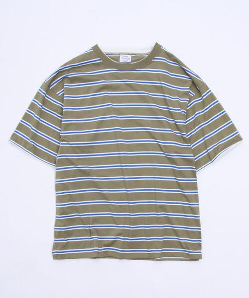 coen（コーエン）の「フェイクレイヤードマルチボーダーTシャツ（Tシャツ/カットソー・メンズ・ベージュ/ネイビー/オレンジ・SMALL/MEDIUM/LARGE/X-LARGE）」の11枚目の写真