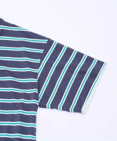 coen（コーエン）の「フェイクレイヤードマルチボーダーTシャツ（Tシャツ/カットソー・メンズ・ベージュ/ネイビー/オレンジ・SMALL/MEDIUM/LARGE/X-LARGE）」の16枚目の写真