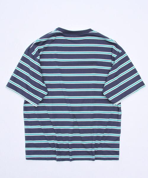 coen（コーエン）の「フェイクレイヤードマルチボーダーTシャツ（Tシャツ/カットソー・メンズ・ベージュ/ネイビー/オレンジ・SMALL/MEDIUM/LARGE/X-LARGE）」の19枚目の写真