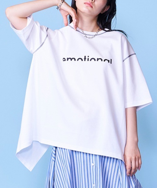 lautreamont BLEUBLANC(ロートレアモンブルーブラン)の「バックスリットロゴTシャツ(Tシャツ/カットソー・レディース・グリーン/ブラック/ホワイト・9号)」の3枚目の写真