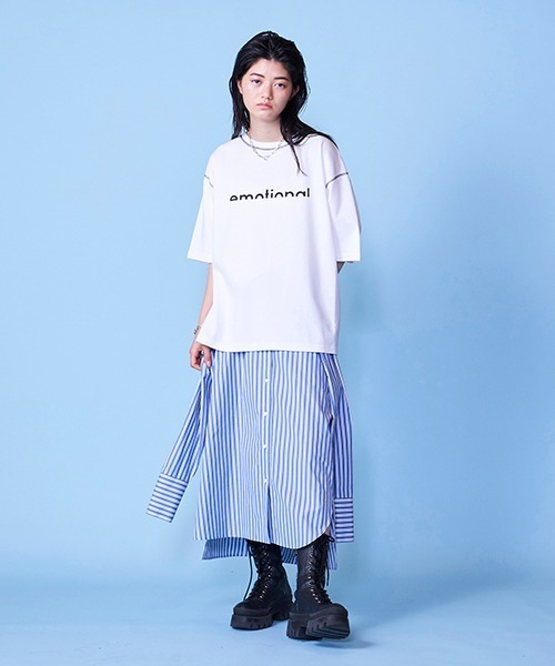 lautreamont BLEUBLANC(ロートレアモンブルーブラン)の「バックスリットロゴTシャツ(Tシャツ/カットソー・レディース・グリーン/ブラック/ホワイト・9号)」の20枚目の写真