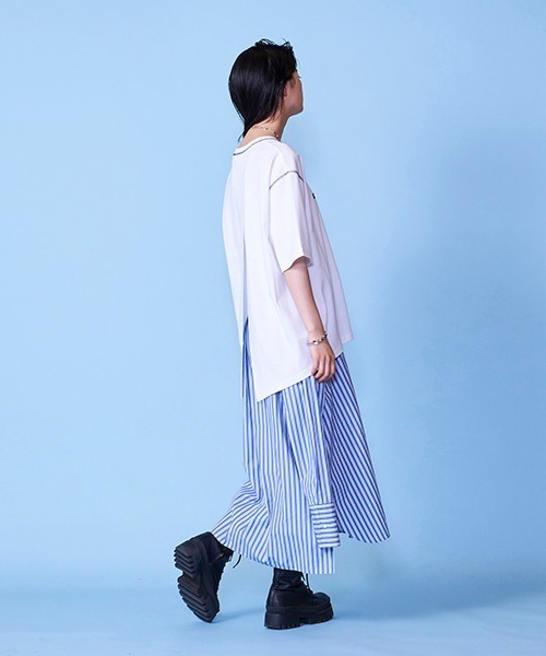 lautreamont BLEUBLANC(ロートレアモンブルーブラン)の「バックスリットロゴTシャツ(Tシャツ/カットソー・レディース・グリーン/ブラック/ホワイト・9号)」の14枚目の写真