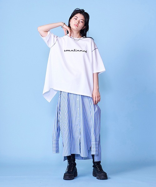 lautreamont BLEUBLANC(ロートレアモンブルーブラン)の「バックスリットロゴTシャツ(Tシャツ/カットソー・レディース・グリーン/ブラック/ホワイト・9号)」の21枚目の写真